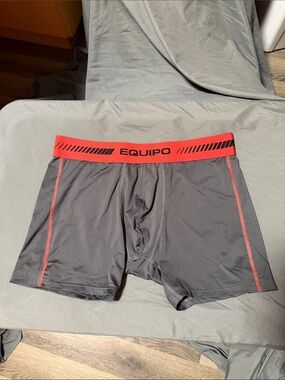 Men’s Gray Boxer Briefs with Red Waistband